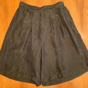 Black silk dress shorts